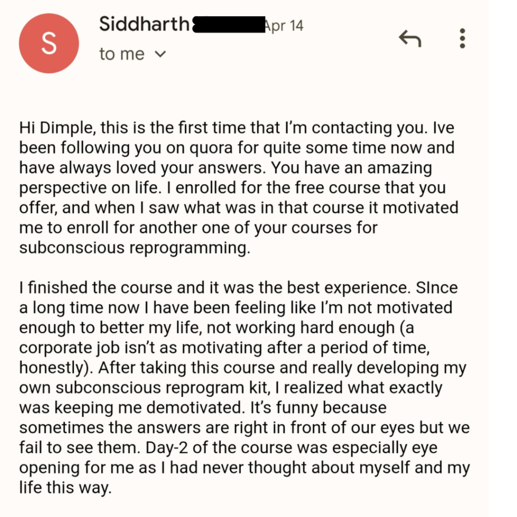 Testimonial 2 | thedimpleverma.com